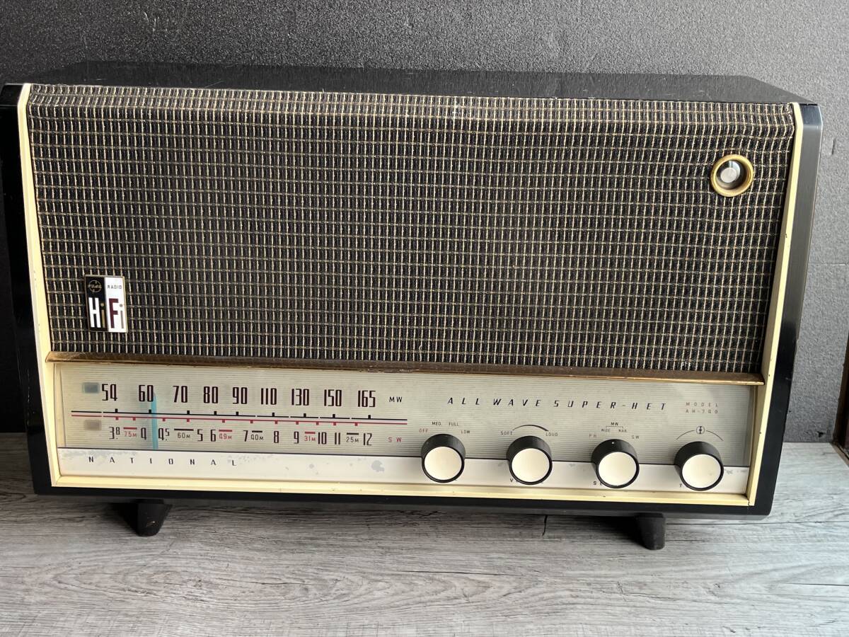 【M16】NATIONAL HiFi RADIO 真空管 レトロ 740 通電OK 聴けます 年代物の画像1