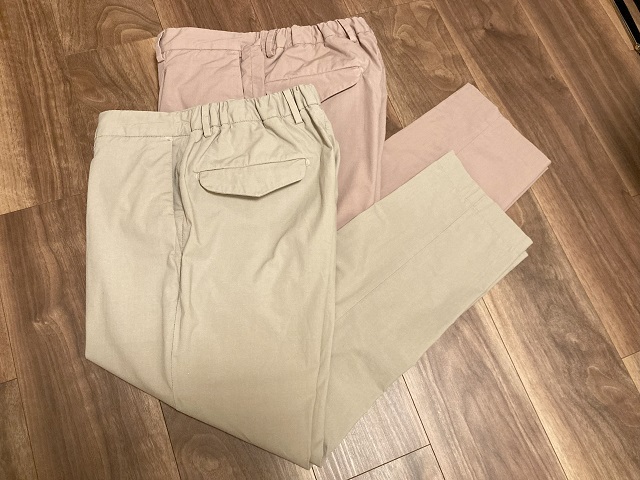 デヴォレ インチピット DEVORE LEISURE CHINO 製品染めコットンポプリン1プリーツシャーリングパンツ ダスティピンク サンドベージュの画像1