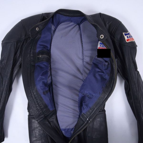  goods can be returned * all black excellent leather racing suit leather coverall Kadoya regular goods *..20 ten thousand jpy *J444