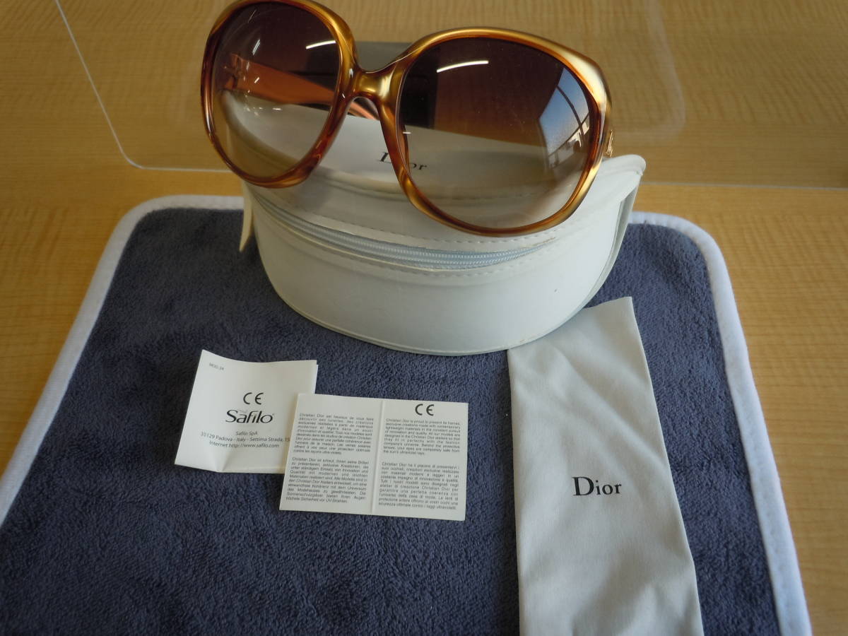 # used Dior Diorg Rossi - Gold frame Bick large Celeb manner sunglasses #