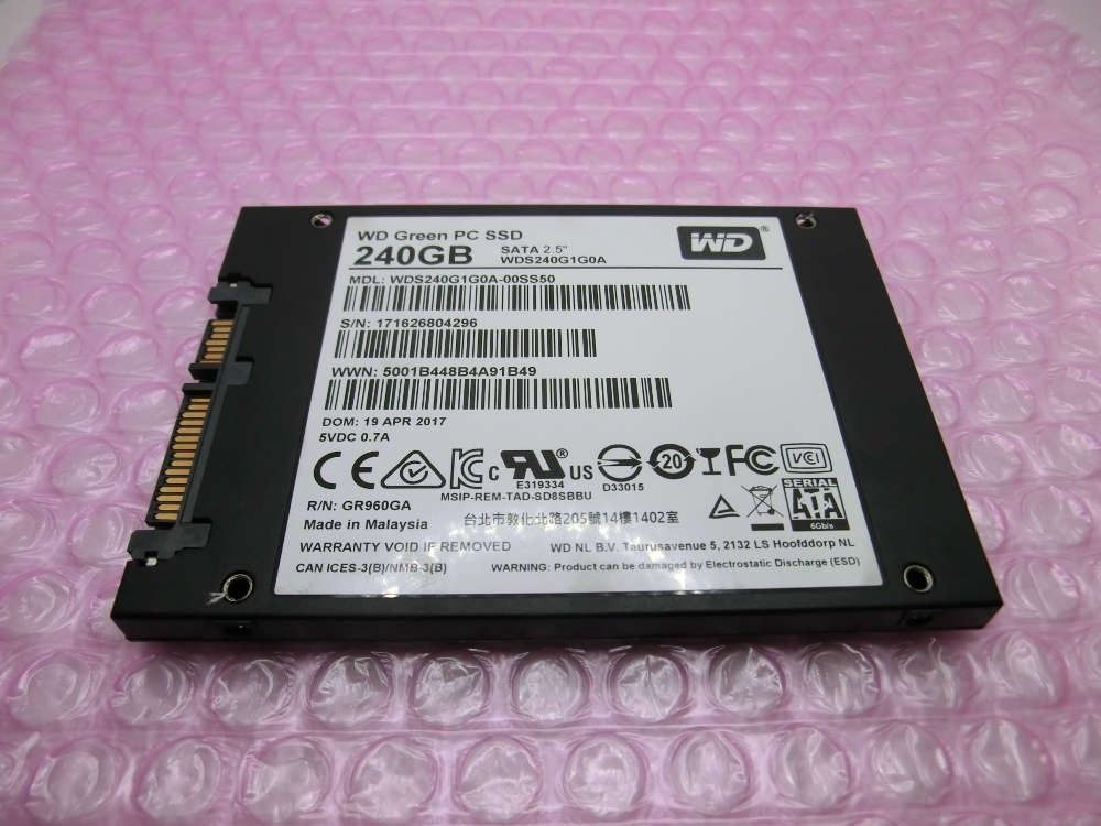 SSD WD Green WDS240G1G0A 240GB 中古動作品