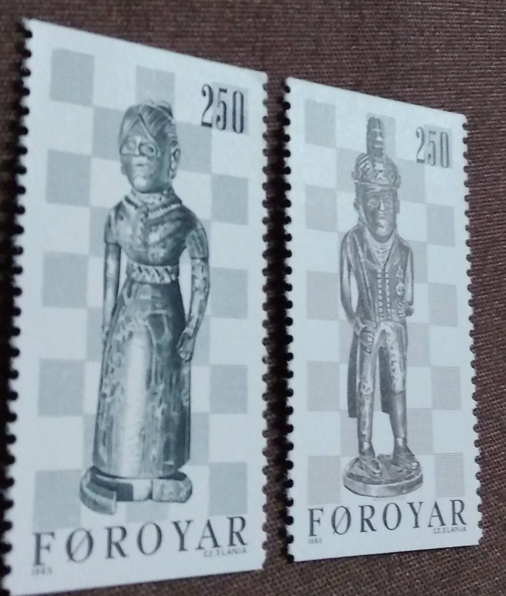 フェロー諸島 1983.5.2 チェスの駒 2完 デンマーク自治領 未使用糊なしの画像5