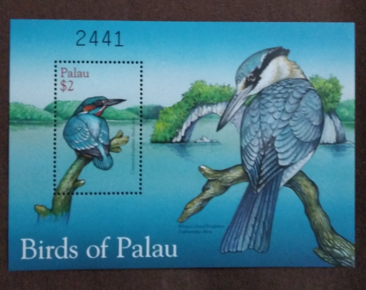 Палау 2001 кожа semi маленький размер сиденье птица птицы природа не использовался клей есть 