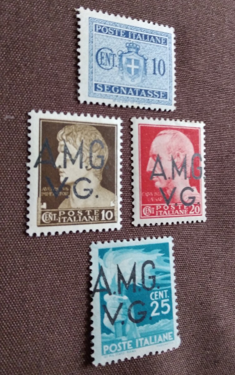 イタリア 1945頃 切手印紙 1枚 加刷 3枚 未使用 の画像7