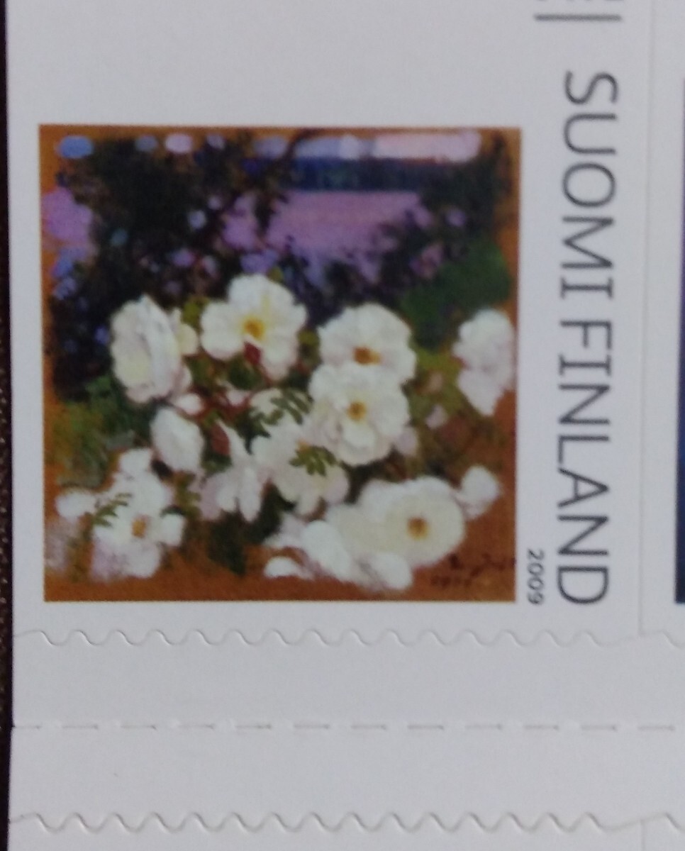 フィンランド 2009 アート 花 切手帳 シール切手 未使用 植物 絵画 の画像6