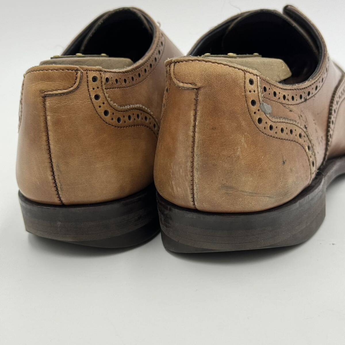 H ☆ 人気モデル!! '日本製' SHETLANDFOX シェットランドフォックス レザー ビジネスシューズ 革靴 ウィングチップ メダオリン 6.5 紳士靴の画像3