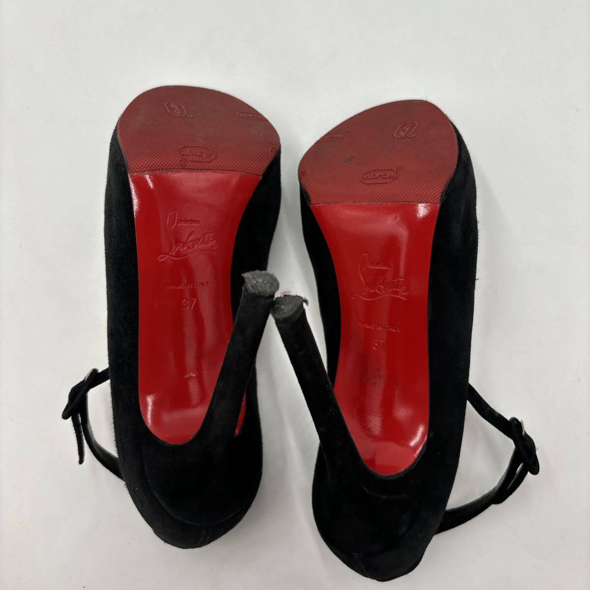 ＊ 付属品完備 '高級婦人靴' Christian Louboutin クリスチャンルブタン 本革 オープントゥ ヒール / パンプス EU37 23.5cm レディース_画像7