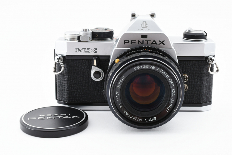 Pentax MX 35mm Film Camera w/SMC Pentax-M 50mm F1.7 Lens /前キャップ付き [美品] #2111613の画像1