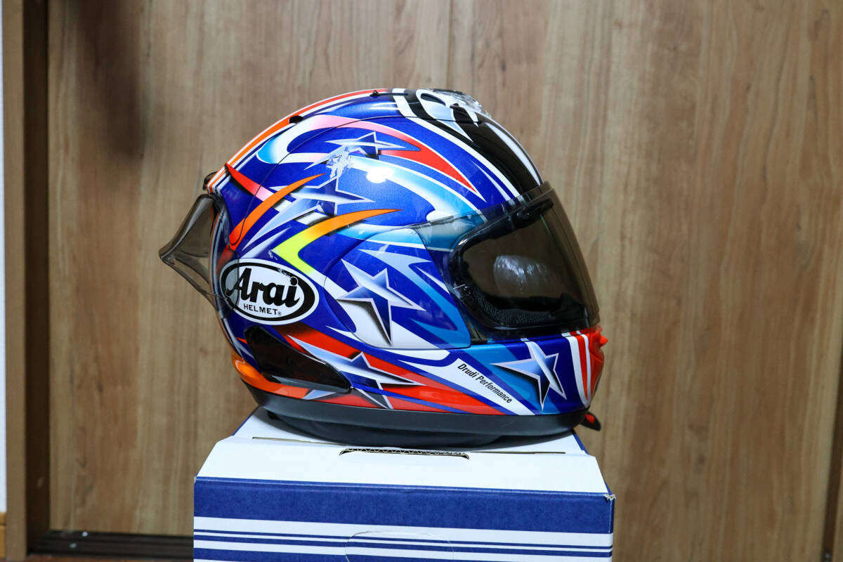  Arai×56design RX-7X Nakano Red 2003 Mサイズ ナカノ 中野真矢 フルフェイスヘルメット の画像4