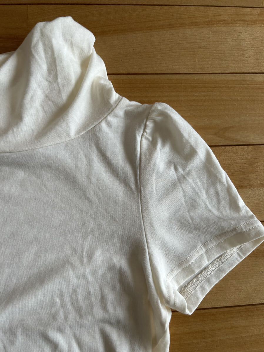 送料無料 COMME CA ISM コムサイズム レディース ハイネック インナー シャツ M ホワイト 半袖Tシャツ タートルネック トップス 半袖の画像6