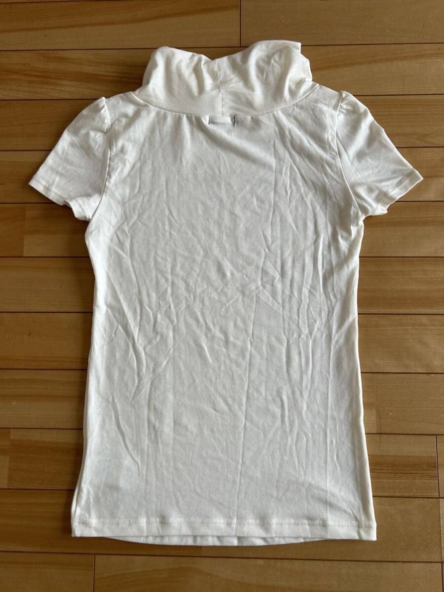 送料無料 COMME CA ISM コムサイズム レディース ハイネック インナー シャツ M ホワイト 半袖Tシャツ タートルネック トップス 半袖の画像5