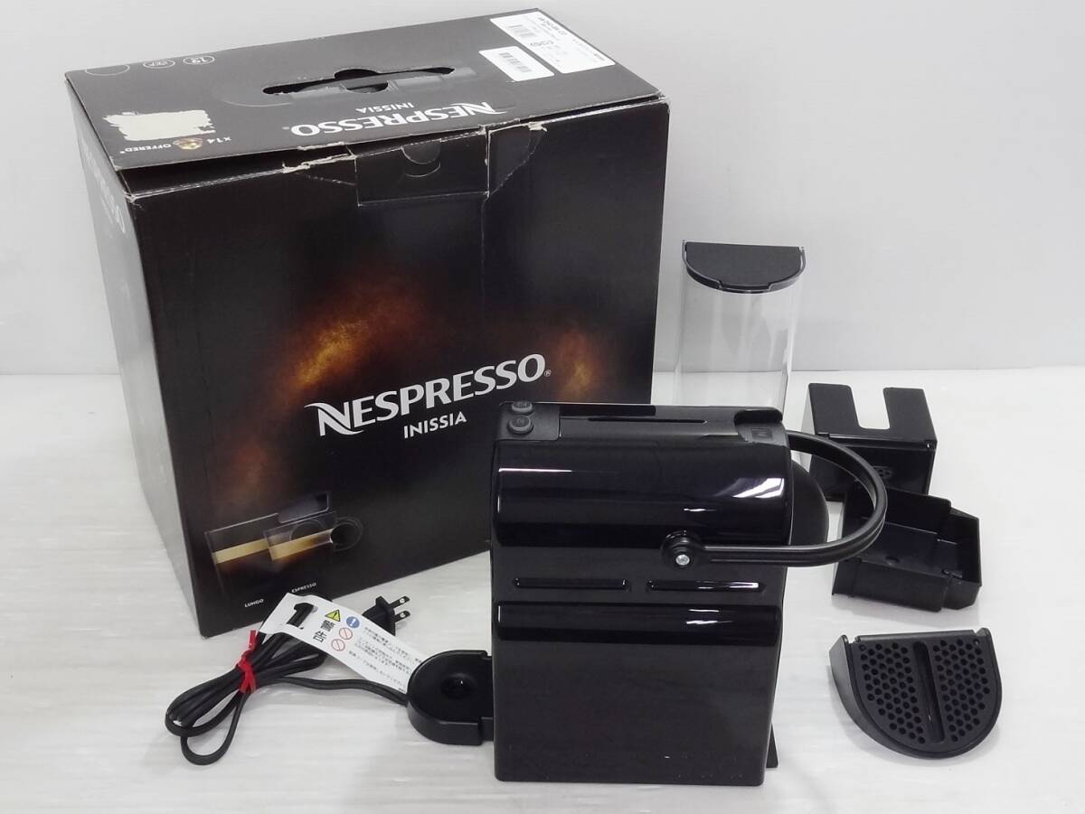 CA0152 NESPRESSO INISSIA ネスプレッソ イニッシア カプセル式コーヒーメーカー ブラック D40-BK-CO カプセルコーヒー付属なし_画像1