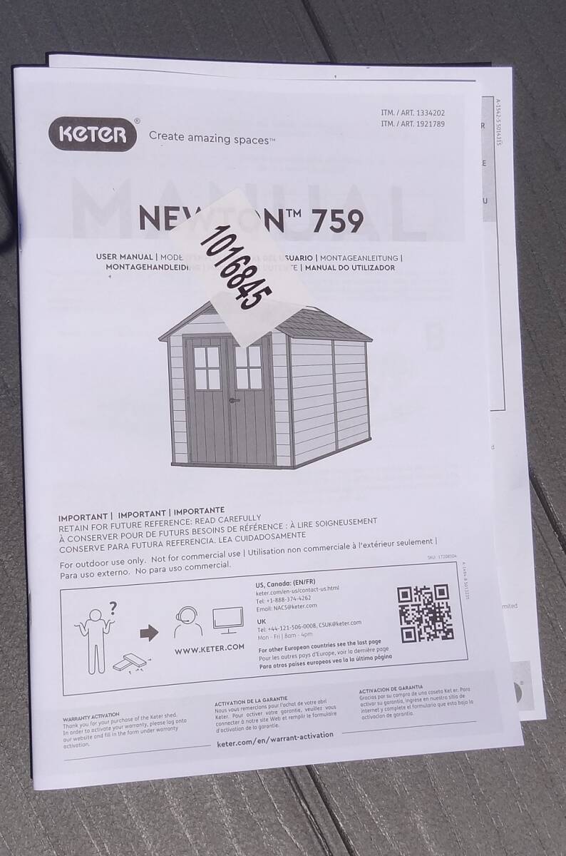 CA0057 未組立 ケター Keter ニュートン 7.5×9フィート (2.3×2.7m) 屋外物置 1921789 多少訳アリ 店頭引取限定 大阪府・茨木市の画像8