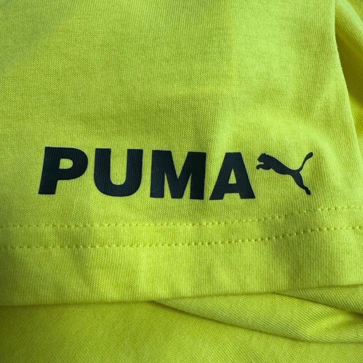 【美品】PUMA /プーマ　ロゴ 半袖Tシャツ イエロー 古着