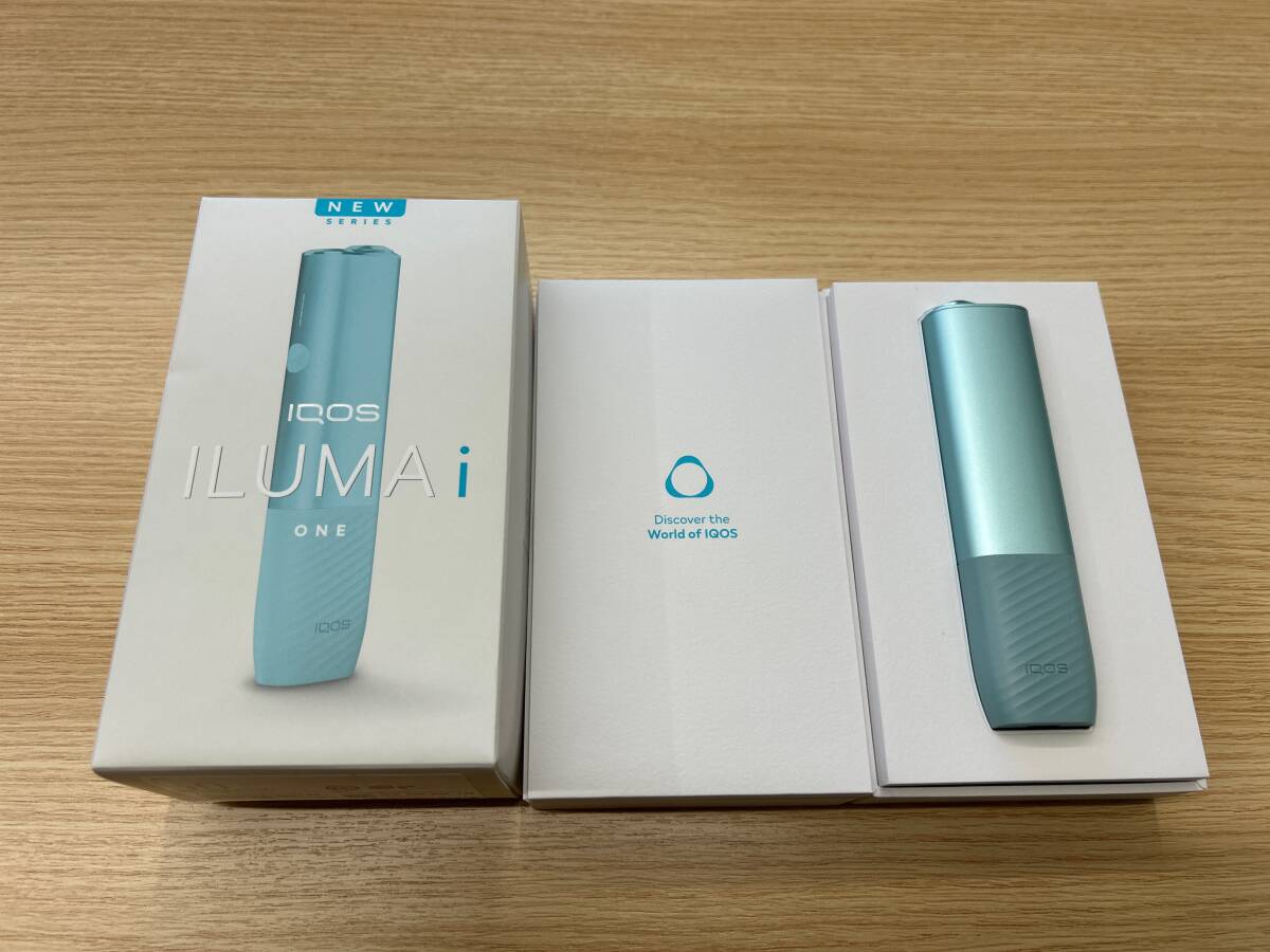 ☆269 IQOS ILUMA I ONE アイコス イルマ アイ ワン ブリーズブルー 通電確認済み 中古品 箱、付属品、説明書付き 状態綺麗の画像1