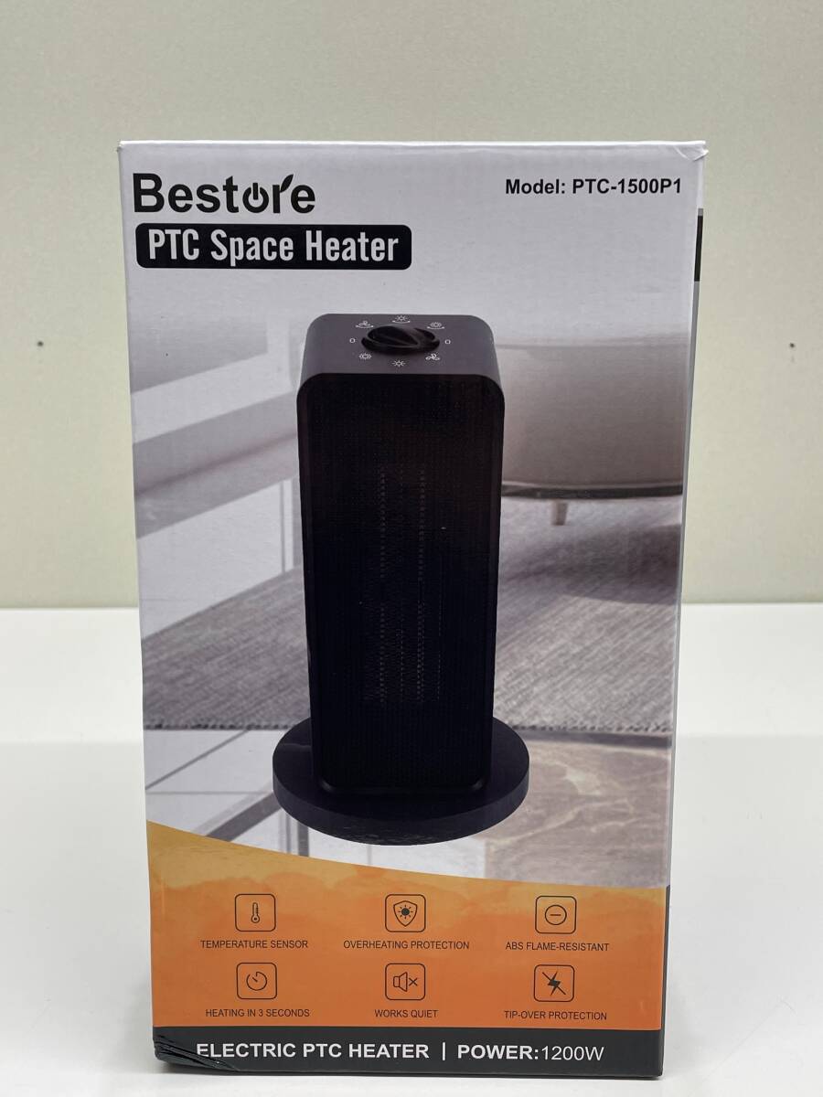 ☆94 【未使用・未開封品】 Bestore べストア PTC Space Heater コンパクトヒーター PTC-1500P1 ブラック1200W_画像1