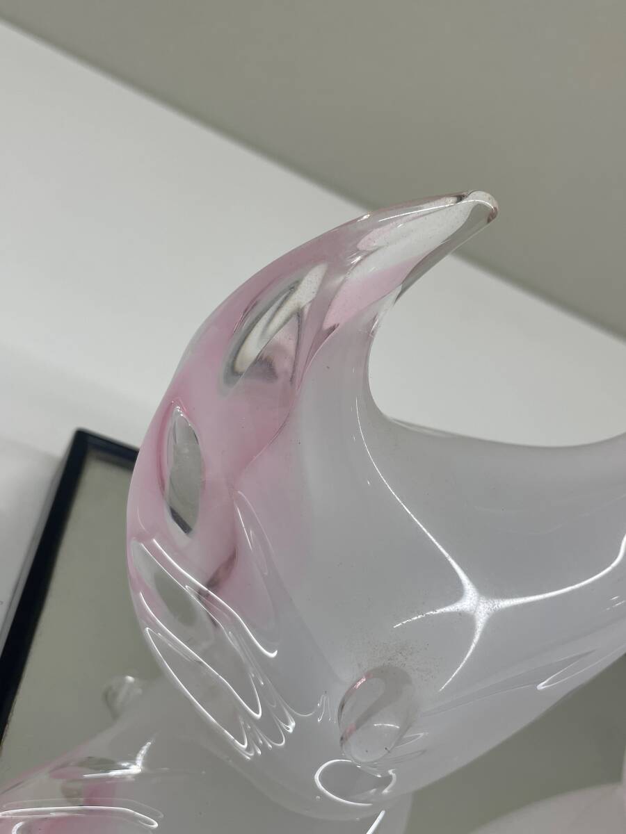 ☆188 Multi Glass  мульти  стекло   белый  птица   комнатное украшение  ... 2... комплект    подставка  ... включено   розовый   пара   стекло ...