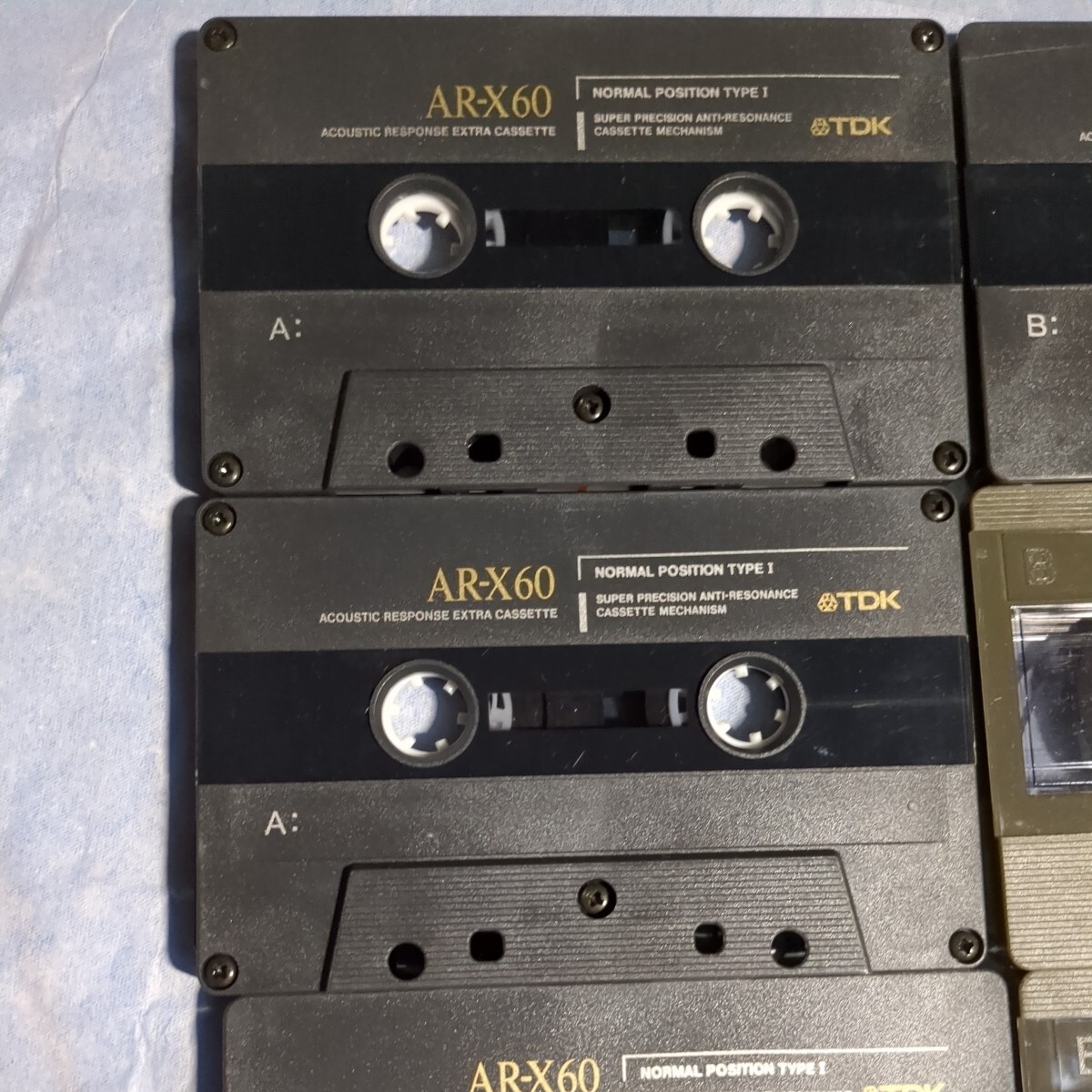 ジャンク TDK 使用済み カセットテープ AR-X 60 54 46 計8本 ソニー 当時物 昭和レトロノーマルポジション の画像2