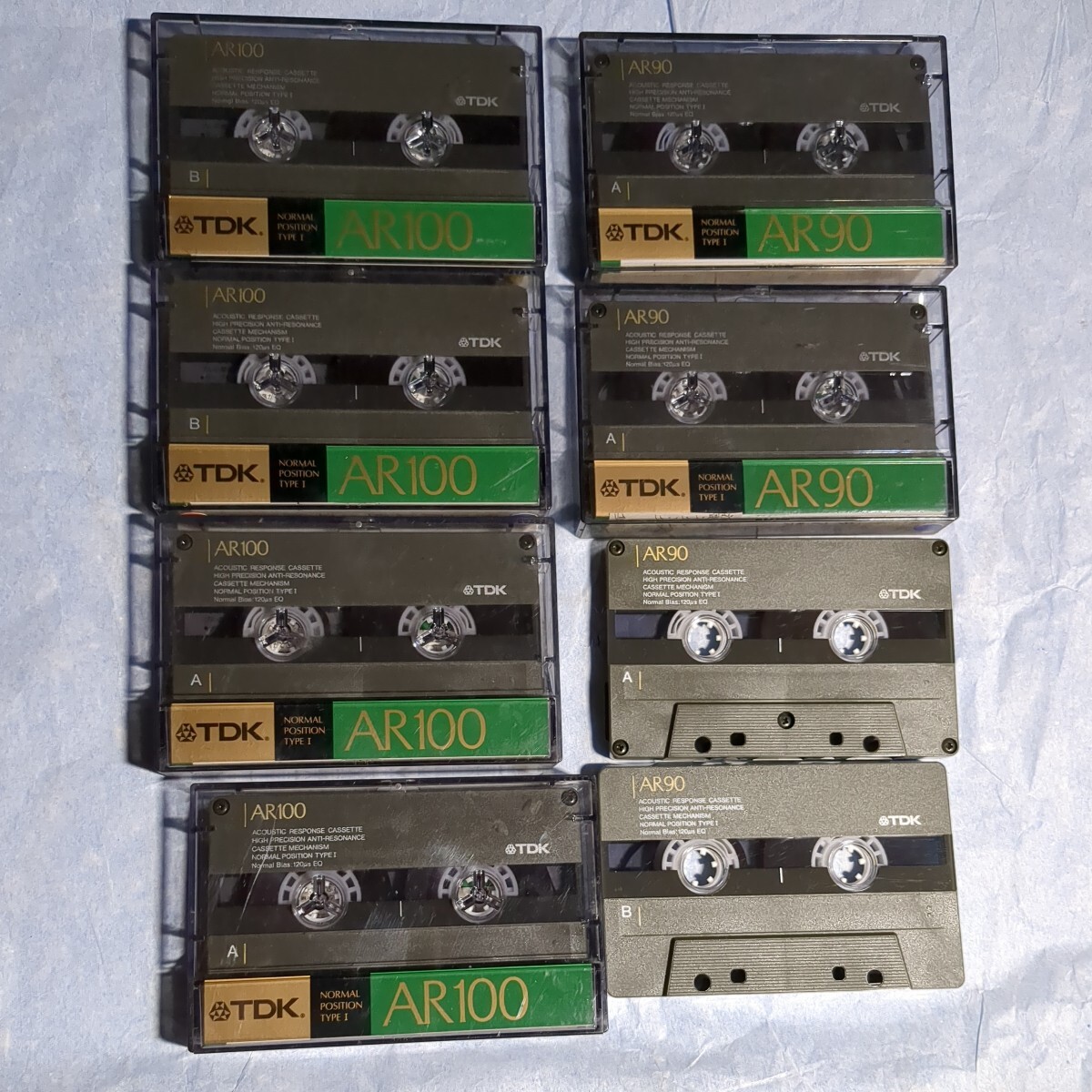 ジャンク TDK 使用済み 中古 カセットテープ AR 100 90 計8本 当時物 昭和レトロ ノーマルポジションの画像1