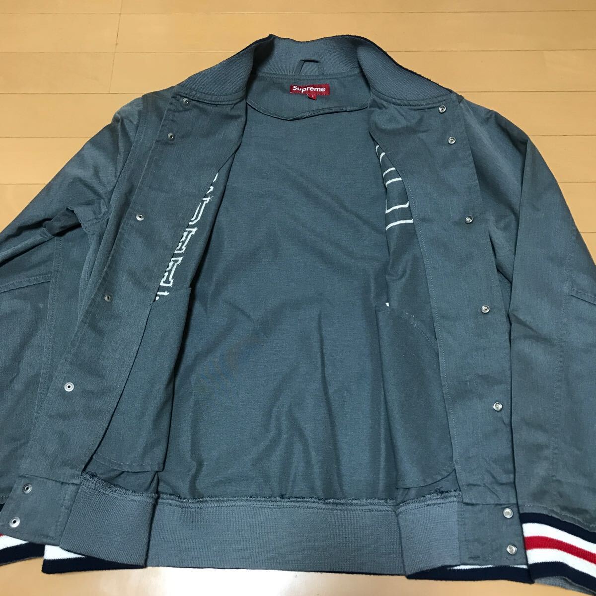 Supreme 09SS Aces Baseball Varsity Jacet Lサイズ グレー シュプリーム スタジャン ジャケット ブルゾン Sロゴ logoの画像6