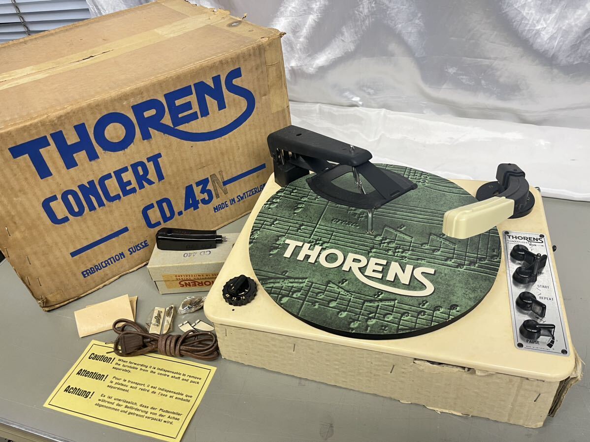 THORENS CD43N オリジナル箱付 レコードプレーヤー ターンテーブル ビンテージの画像1