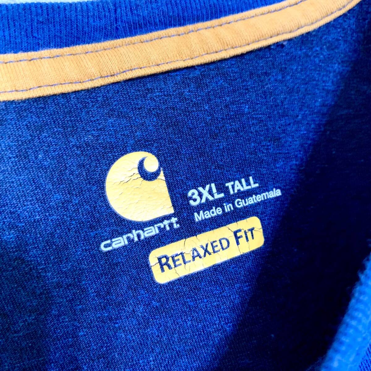 Carhartt カーハート ロゴポケット半袖Tシャツ カットソー RELAXED FIT FORCE ブルー 3XL TALL_画像5
