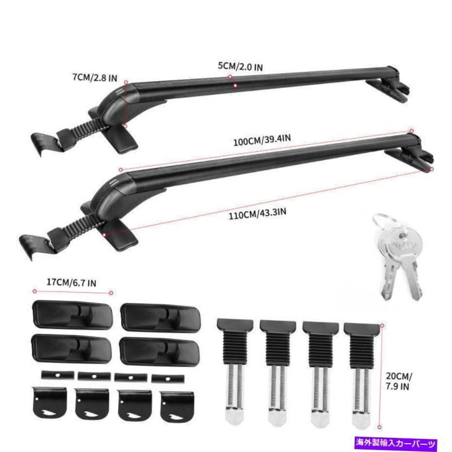 110cmユニバーサルカートップルーフラッククロスチューブバー貨物荷物キャリア2pcs110CM Universal Car Top Roof Rack Cross Tube Bars Ca_画像2