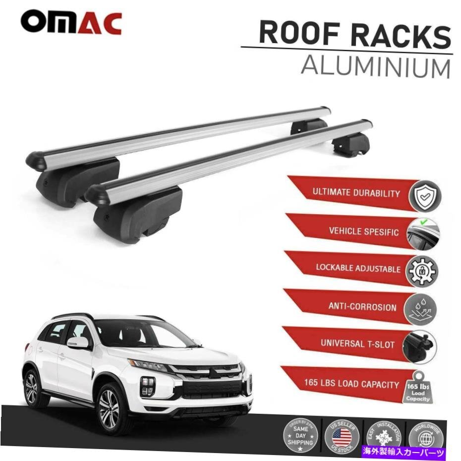 ルーフレールラックアルクロスバー荷物キャリア三菱アウトランダー2022Roof Rail Rack Alu Cross Bars Luggage Carrier For Mitsubishi Ou_画像1