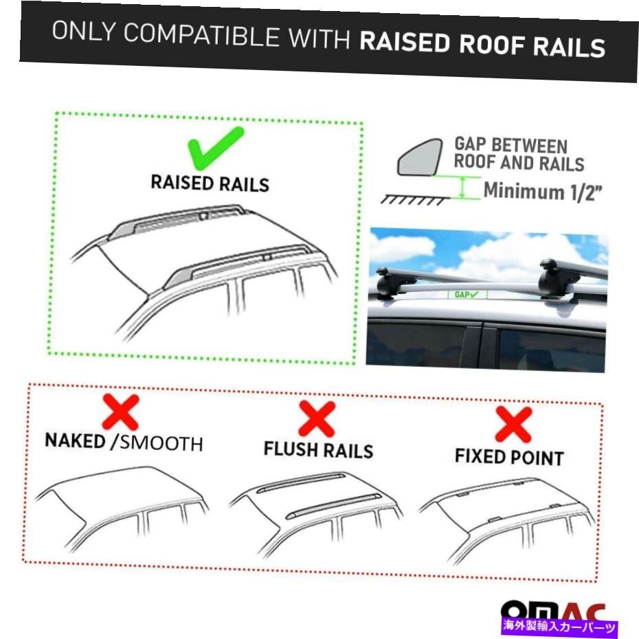 トヨタRAV4のためのルーフラッククロスバーキャリアレールルーフバーブラック2016-2018Roof Rack Cross Bars Carrier Rails Roof Bar Blac_画像2