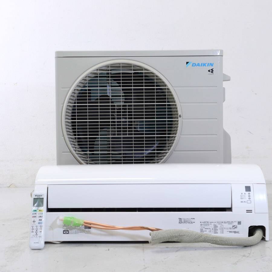 2022年製 DAIKIN ダイキン工業 8畳 2.5kw ルームエアコン 室内機ATE25ZSE1-W 室外機ARE25ZS リモコン/取説付き□809h15の画像1