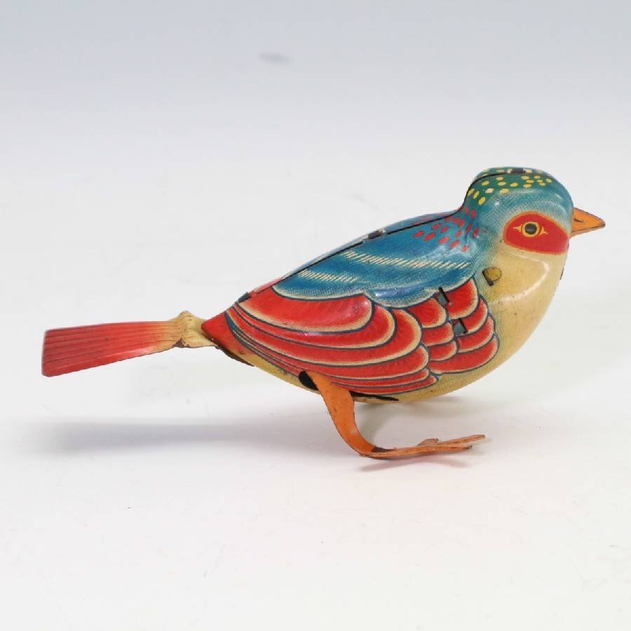 1950年代 レトロ 日本製 ブリキ ゼンマイ 鳥のおもちゃ 玩具 当時物◆818f17の画像2