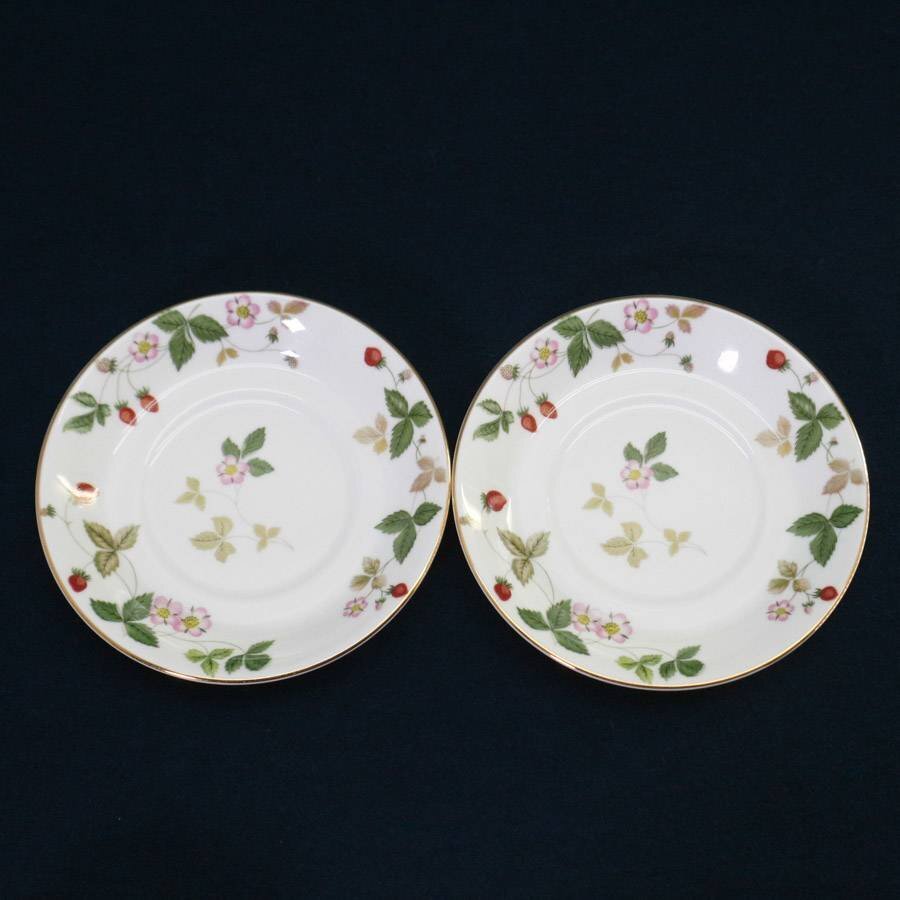 WEDGWOOD ワイルドストロベリー ティーカップ＆ソーサー2客セット デルフィ ペア ウェッジウッド◆821f24の画像4