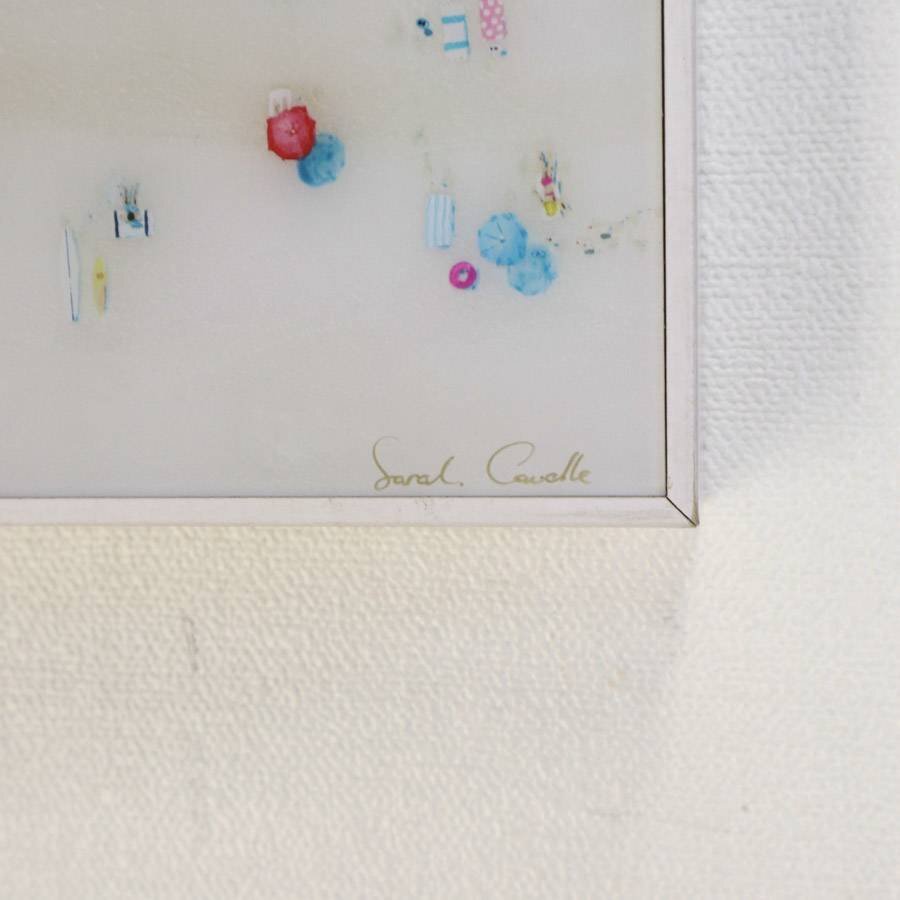 人気アーティスト Sarah Caudle サラカードル ワイキキビーチ プリント×レジン 海 波 アート フレーム付 ドイツ製★823v17の画像2
