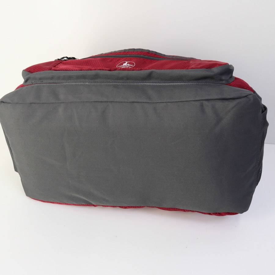  прекрасный товар! Captain Stag плечо имеется сумка "Boston bag" ширина 58cm красный × серый CAPTAIN STAG большая вместимость уличный кемпинг путешествие *825v12