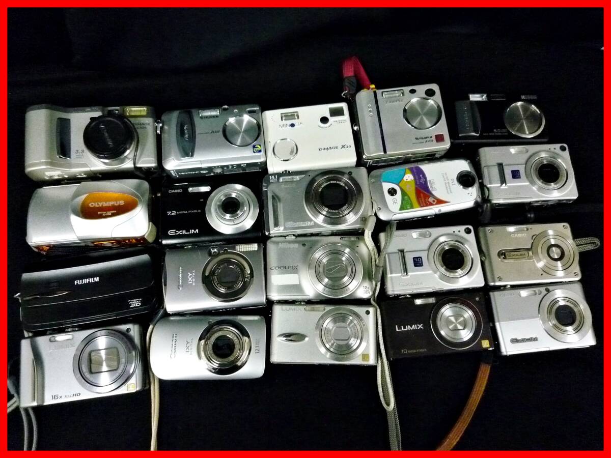 ★デジタルカメラ20台セット★Canon/Panasonic/Nikon/OLYMPUS/CASIO/FUJIFILM★IXY 510IS/DMC-TZ20/FinePix REAL 3D W3★ジャンク_画像1