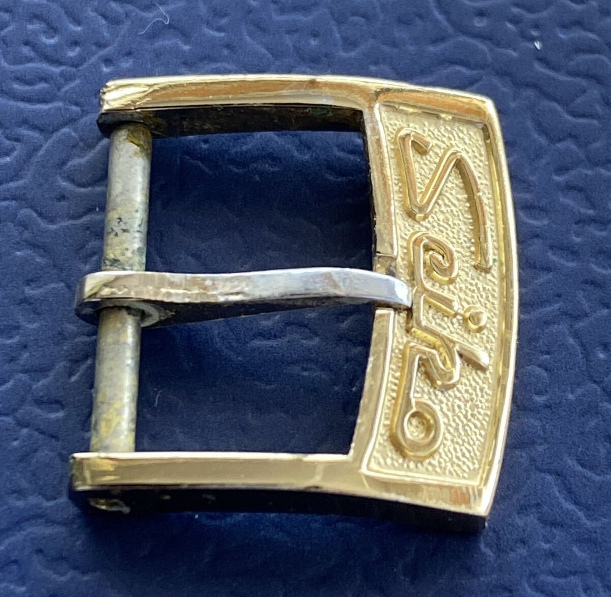 金色 流し文字 尾錠 約15mm キングセイコー ロードマーベル セイコー SEIKO グランドセイコー GSの画像3