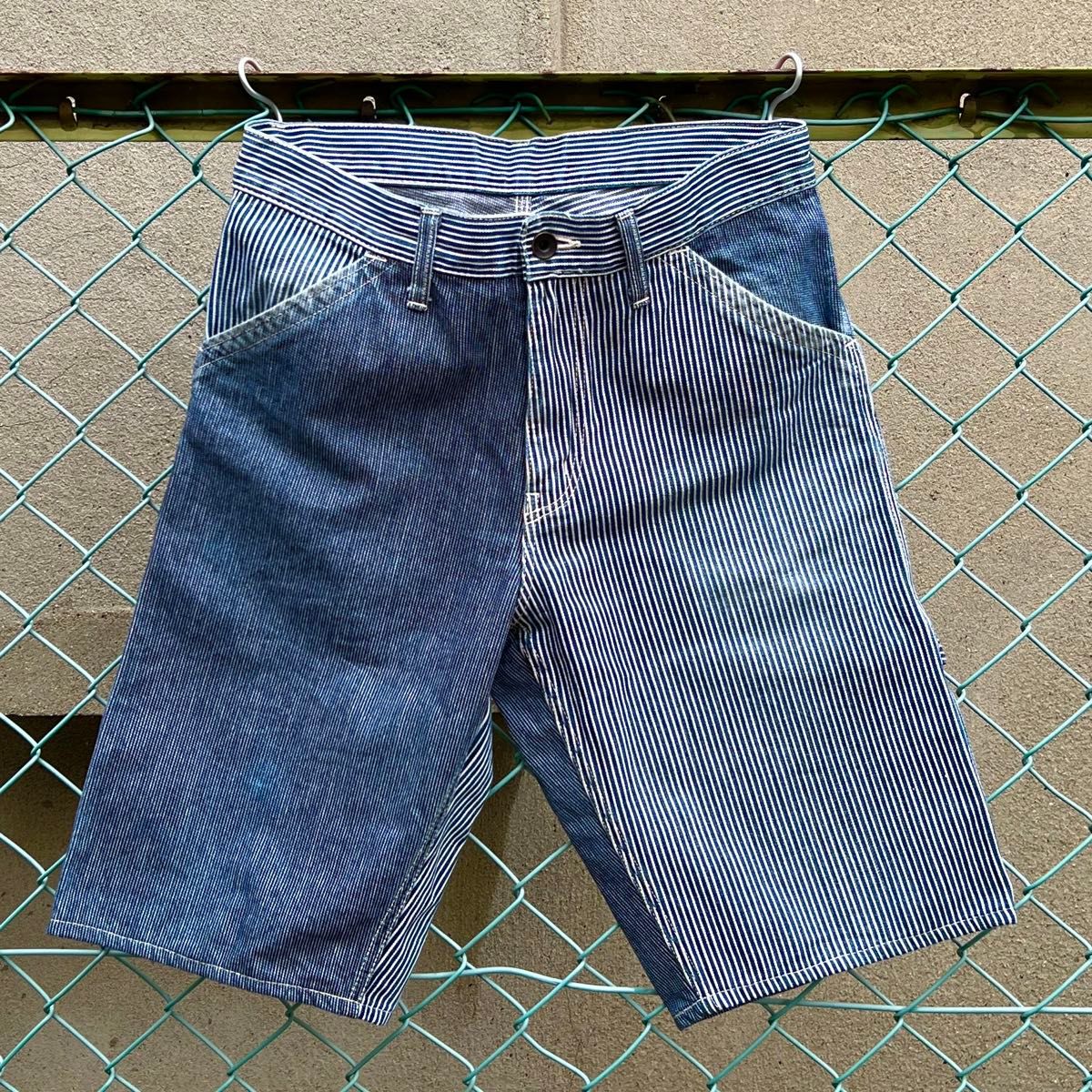 クレイジーパターン ヒッコリー デニム DENIM ハーフパンツ ショートパンツ ショーツ