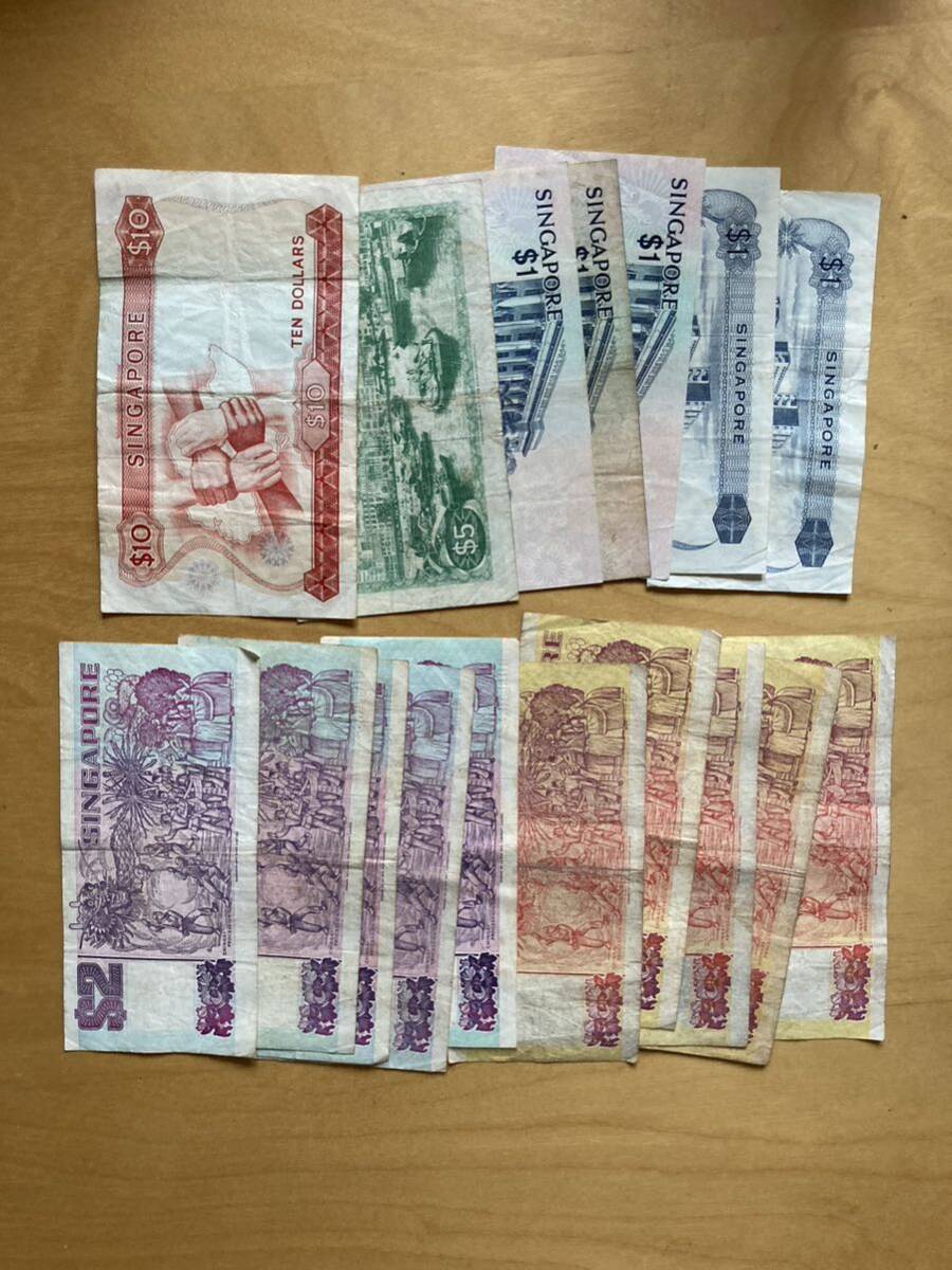 シンガポール 新嘉坡 紙幣 旧札 40ドル 流通品（検索 外国 札 記念 イギリス 英国 マレーシア インド 中国 アジア 南洋 ドル 元の画像2