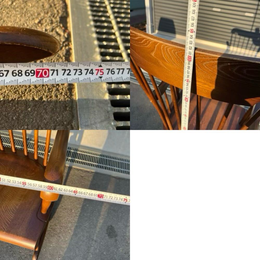 【現状品】飛騨産業 キツツキマーク ロッキングチェア ジャパンヴィンテージ 揺り椅子 アームチェア インテリア ヴィンテージ 椅子 木製 の画像9