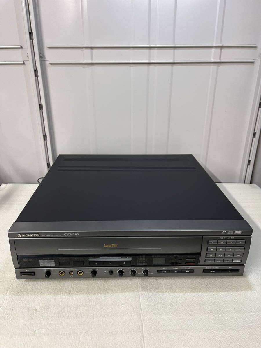 【通電のみ確認済み】PIONEER パイオニア CLD-K80 レーザーディスクプレーヤー CD CDV LD オーディオ機器 オーディオ 音響 リモコン付き