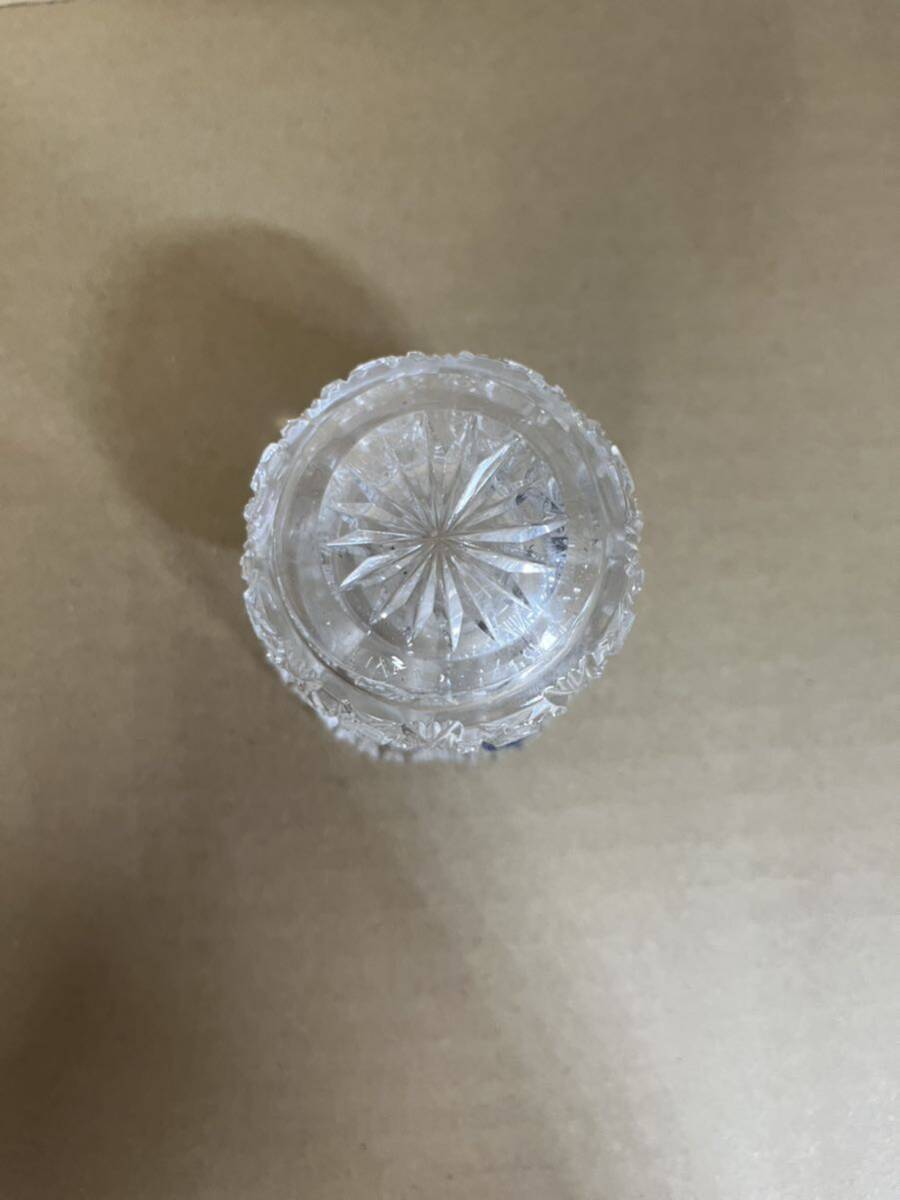 【シール付き】BOHEMIA ボヘミア ミニ花瓶 ガラス製 置物 インテリア カッティング ビンテージ _画像3