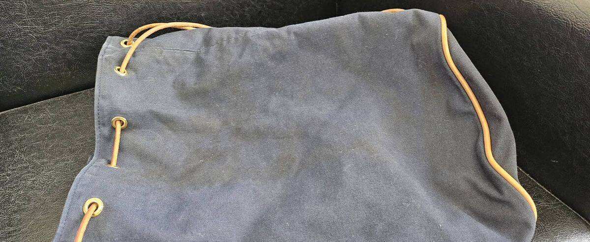 【1円～】HERMES エルメス ポロションミミルGM Hロゴ 巾着型 バックパック リュックサック キャンバス ネイビー ユニセックスの画像6