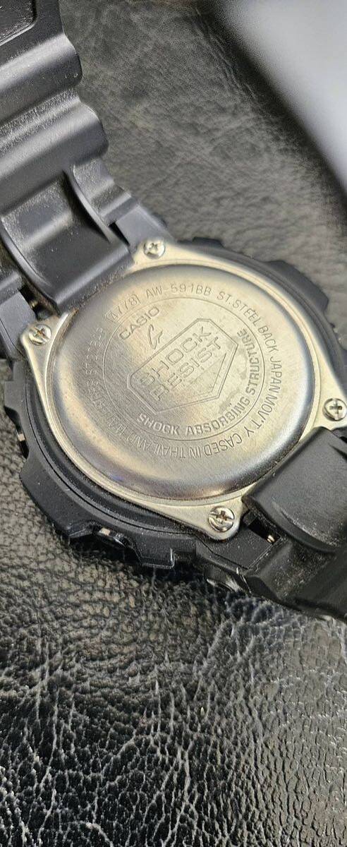 【1円～】CASIO カシオ G-SHOCK デジアナ AW-591BB 4778 メンズ腕時計 QZ ブラック 稼働品の画像6