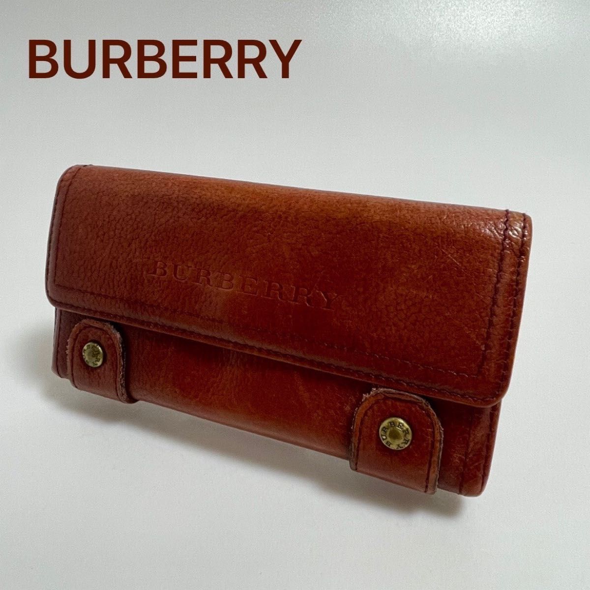 BURBERRY バーバリー 本革 長財布 色柄:茶色 USED ビンテージ　美品