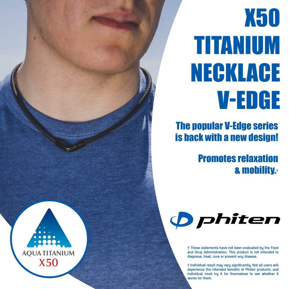 [ limited amount ]fai ton (phiten) necklace RAKUWA neck X50 V type 