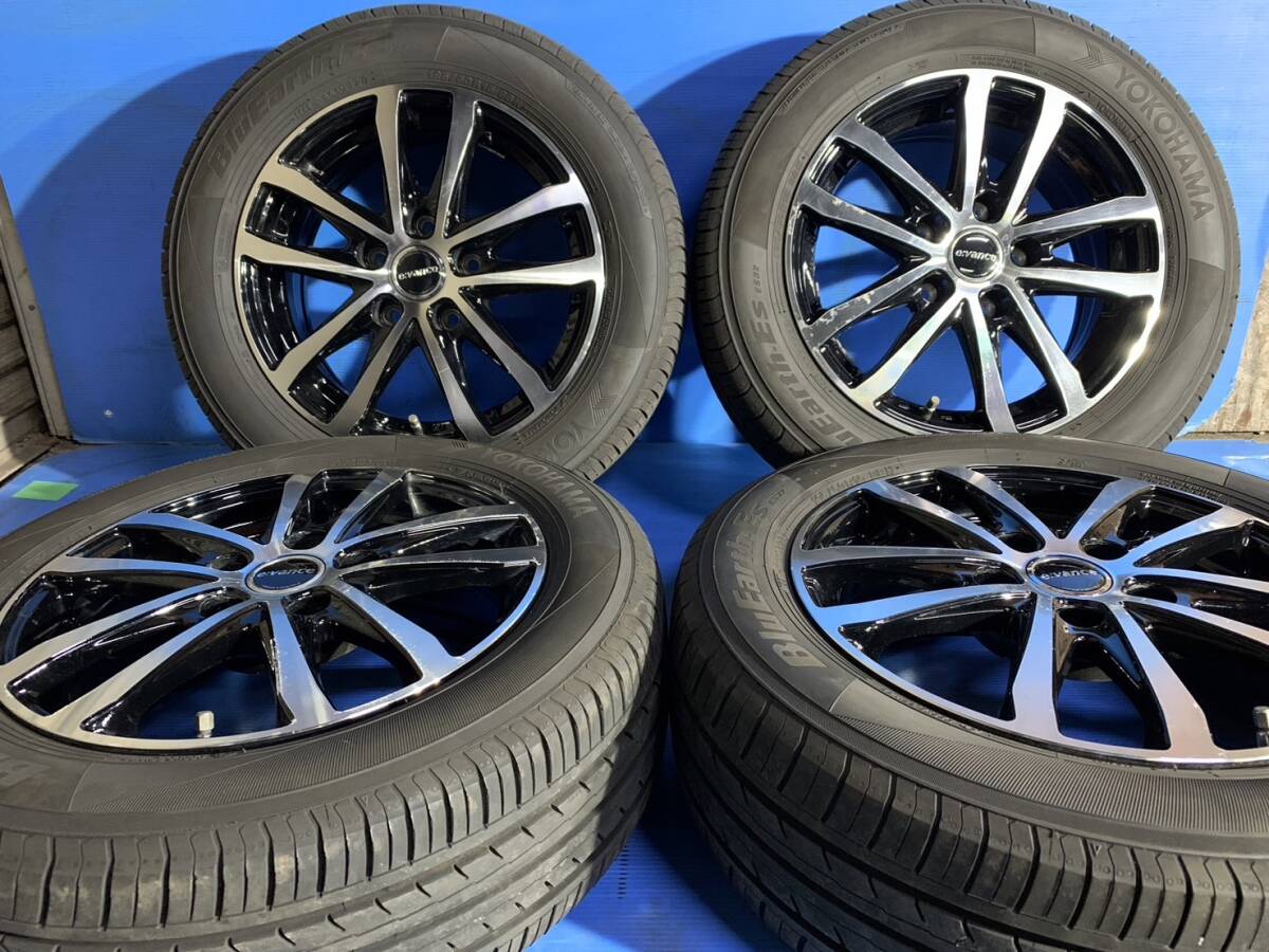 ☆2022年製YOKOHAMAブルーアース ES32☆195/60R15☆社外ホイールセット美品☆114.3-5H オフセット＋38☆バリ溝☆の画像1