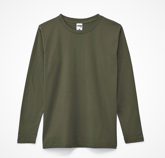 新品 定価1,650円 Tシャツ 長袖 　綿１００％ 快適 男女兼用 フィットネス シャツ 　オリーブ色　XS_カーキ色ではございません