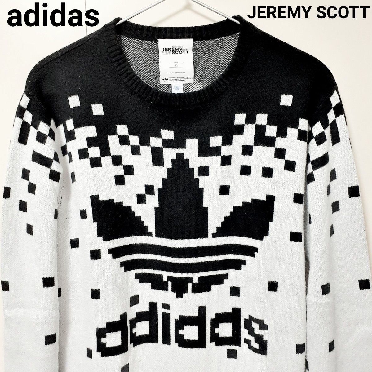 希少新品★adidas×JEREMY SCOTT アディダス×ジェレミースコット ピクセル スウェットニット 国内正規品 入手困難