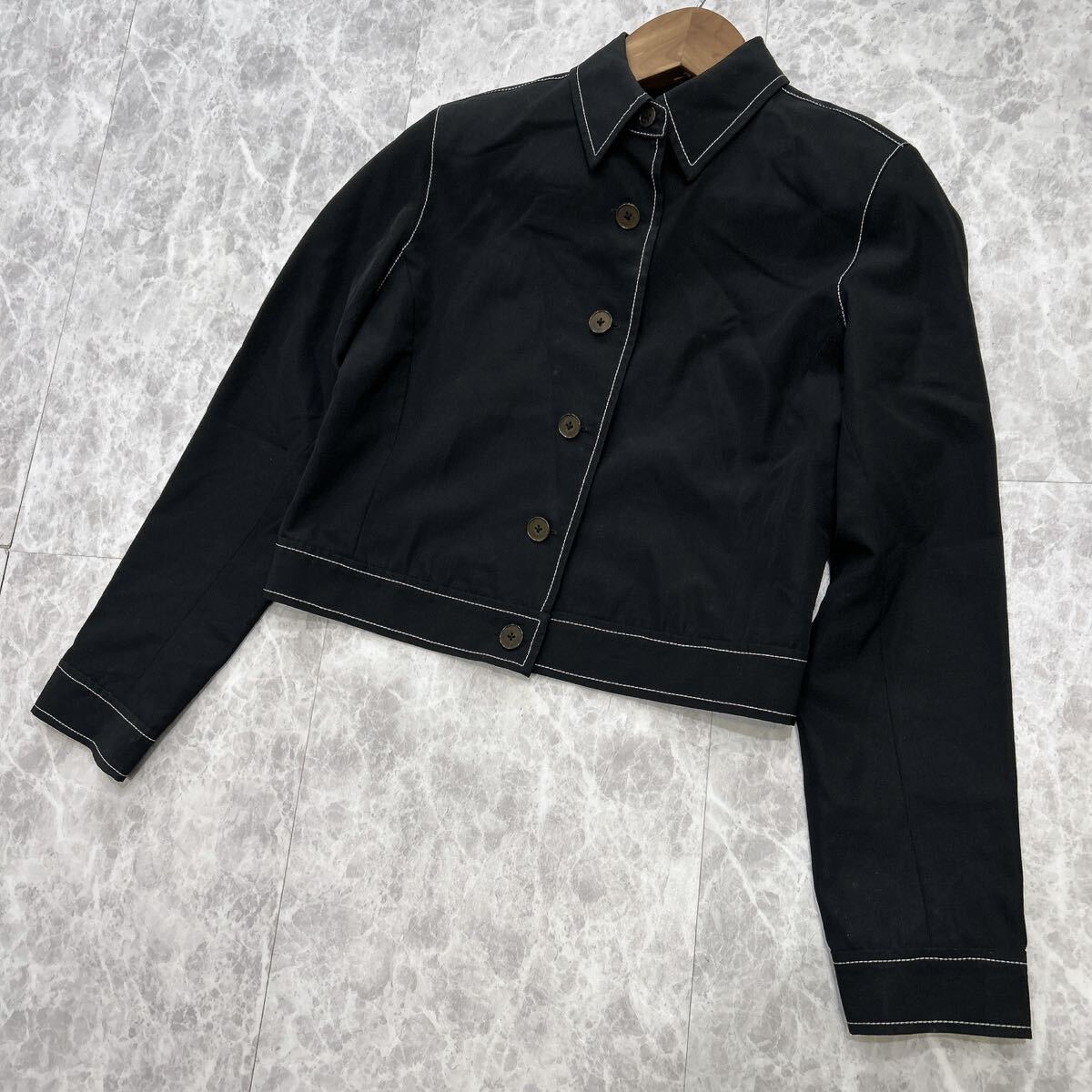 N ■ 高級ライン!! '日本製' Ralph Lauren ラルフローレン 黒タグ BLACK LABEL ウール シャツ ジャケット size11 婦人服 トップス BLACK_画像1