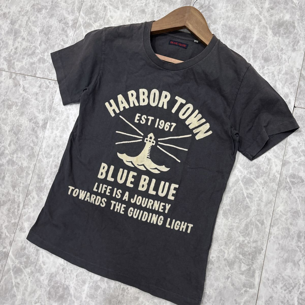K ＊ 日本製 古着 '人気デザイン' BLUE BLUE ブルーブルー N.HOOLYWOOD 半袖 プリント Tシャツ / カットソー sizeS メンズ トップスの画像1